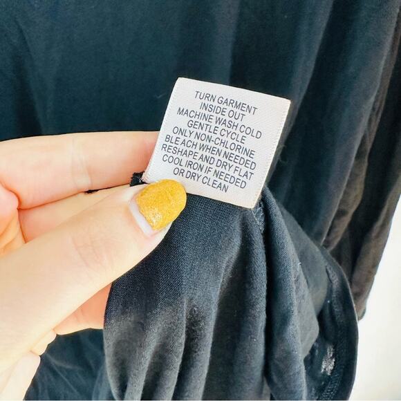 PHILOSOPHY Black Silver Beaded Sequin Shoulder 3/4 Shirt Tunic Top Blouse 1X - Picture 6 of 10